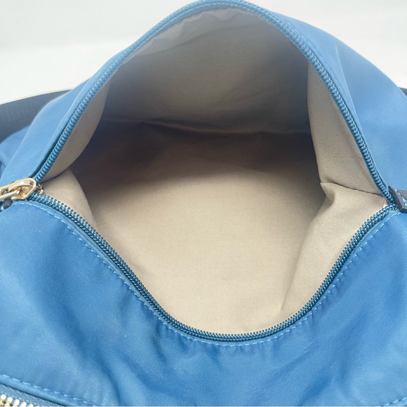 Vintage Blue Convertible Backpack, Large Nylon Shoulder Bag | Sondra Roberts - Picture 12 of 14